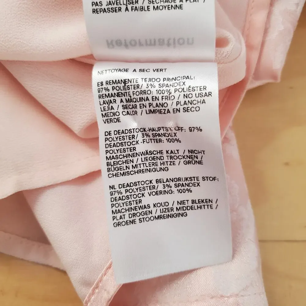 Reformation Frankie Floral Jacquard Satin Slip Maxi Dress Light Pink Size 10 - Picture 14 of 15